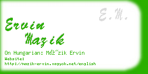 ervin mazik business card